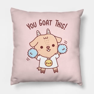 Cute Goat Cheerleader You Goat This Pun Funny Pillow