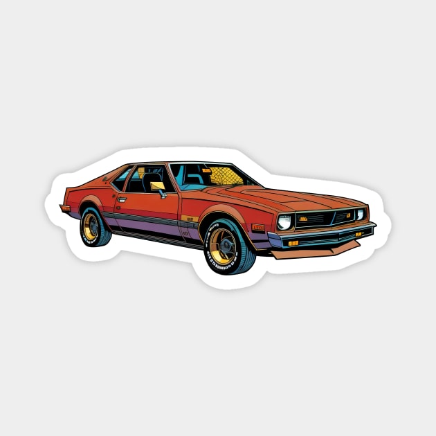 Vintage Sports Car 1980 - Isolated Magnet by Shubol