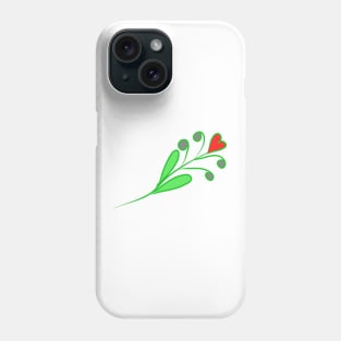 Flower with a heart-shaped bud. Interesting design, modern, interesting drawing. Hobby and interest. Concept and idea. Phone Case