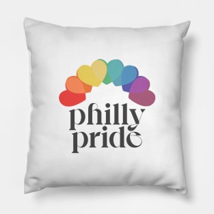 Philly Pride / Philadelphia Rainbow Typography Design Pillow