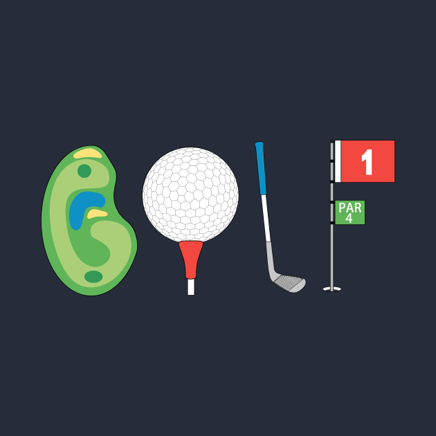 Sport Golf name Golf ball Golf course golf flag putter by Cute Tees Kawaii