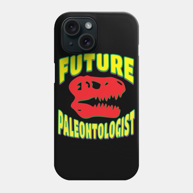 Future Paleontologist T rex Dinosaur Red Skull Phone Case by Elvdant