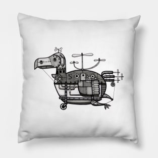 Flying Dodo: Steampunk Machine Pillow