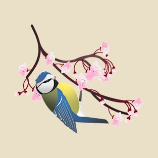Blue tit and cherry blossom T-Shirt