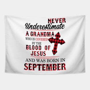 Never Underestimate A Grandma Blood Of Jesus September Tapestry