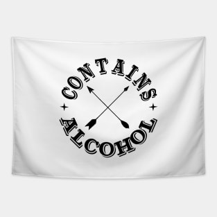 contains alcohol funny drinking logo Tapestry