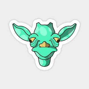 cute cyan baby giraffe face Magnet