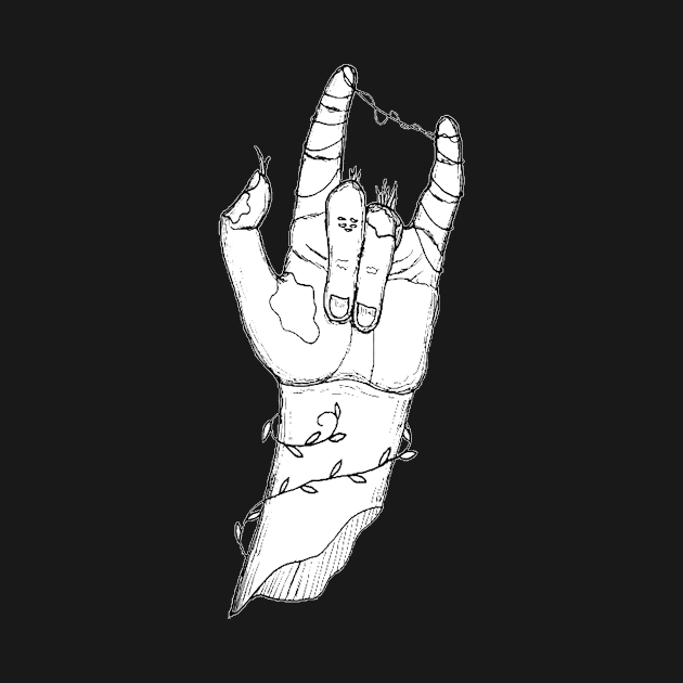 Ancient I Love You Hand in Black and White by Minervalus-Art