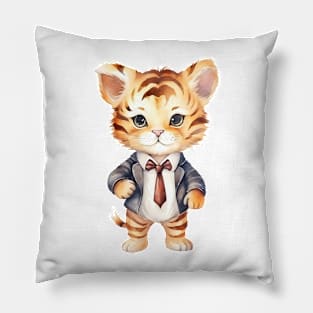 Bengal Tiger Wearing a Tie Pillow