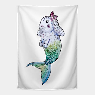 Tropical Mermaid Bunny Tapestry