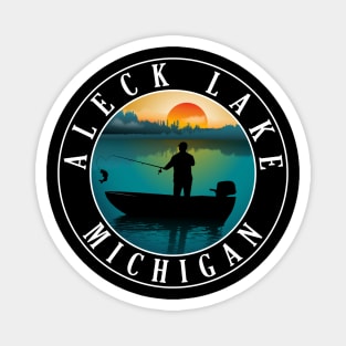 Aleck Lake Fishing Michigan Sunset Magnet