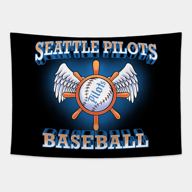 Seattle Pilots Baseball Tapestry by asterami