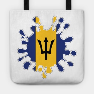 Barbados National Flag Paint Splash Tote