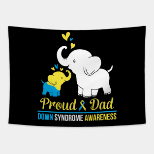 Elephants Dancing Together Proud Dad Down Syndrome Awareness Tapestry