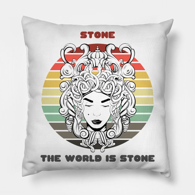 Sunset Gorgon / Stone, The World Is Stone Pillow by nathalieaynie