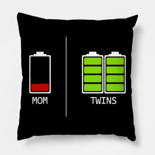 Funny Tired Mom Low Cool Mom Of Twins Gift For Women Mother Pillow