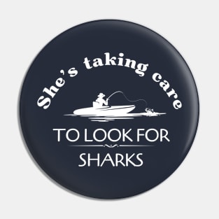 She's taking care to look for sharks Pin