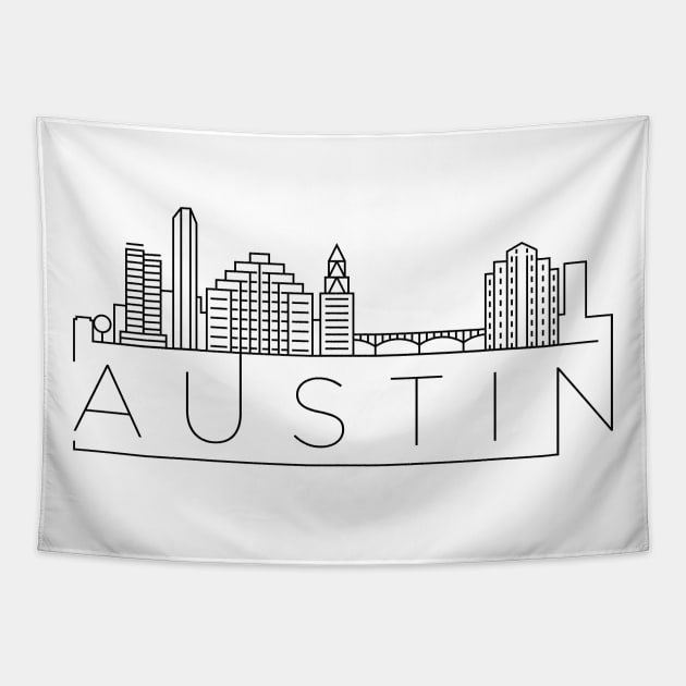 Austin Minimal Skyline Tapestry by kursatunsal