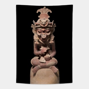 Human Monkey Maya Figurine Tapestry