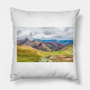 Icelandic Scene Vector Painting Pillow