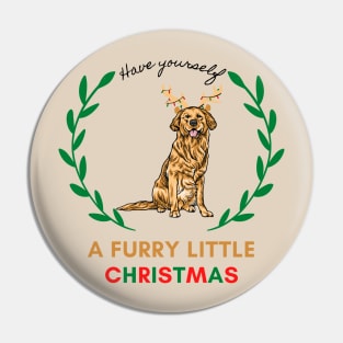 Have Yourself A Furry Little Christmas with Golden Retriever Pin