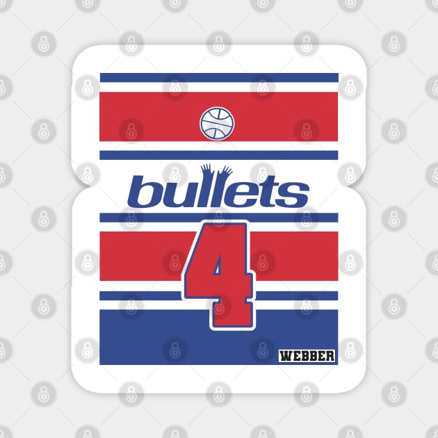 Chris Webber Retro Style Bullets Throwback Jersey Magnet by darklordpug