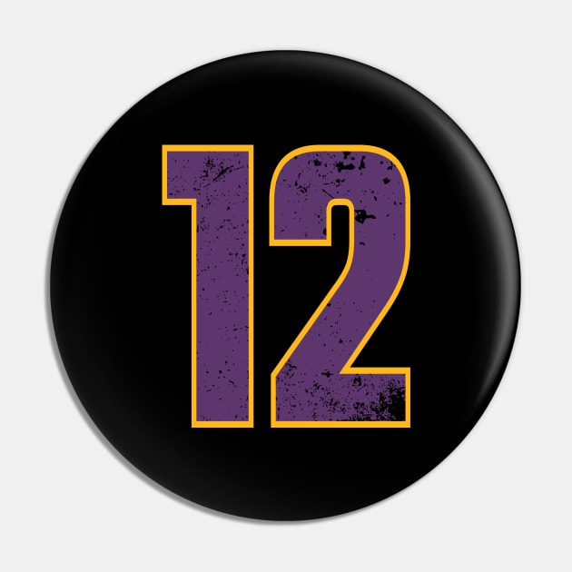 Purple and Yellow Basketball Jersey Number 12 BP-19 Pin by itsMePopoi