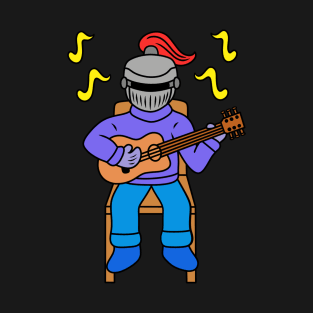 Cute cartoon knight playing guitar T-Shirt