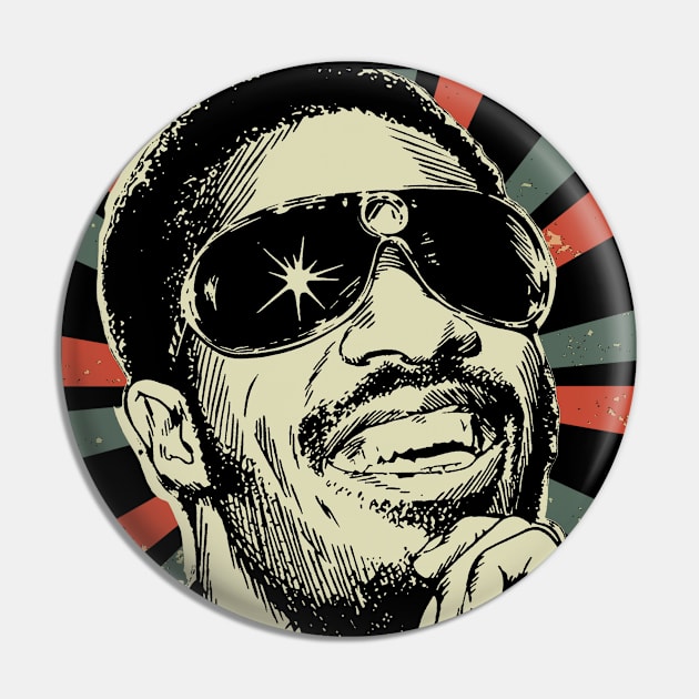 Stevie Wonder || Vintage Art Design || Exclusive Art Pin by Setipixel