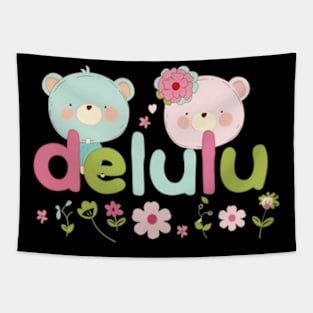 Delulu Kawaii Spring Bears Tapestry