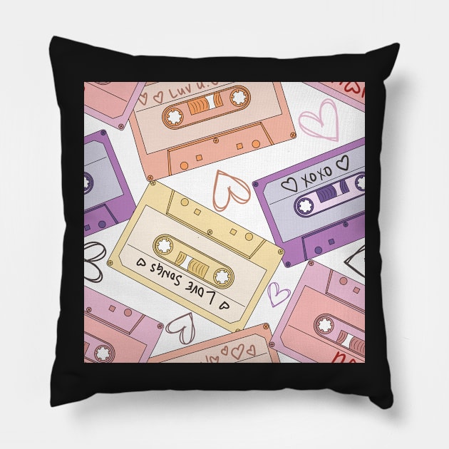 Love Songs Mixtape Pillow by Milibella