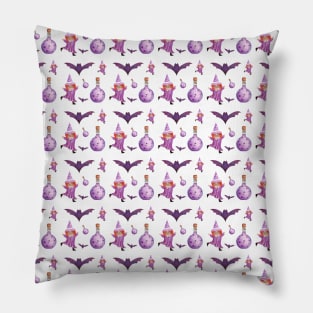 magic halloween purple pattern Pillow