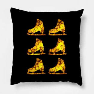 Watercolor Figure Skates (Golden Yellow) Pillow