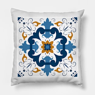 Seamless Colourful Ornament Tiles Pillow