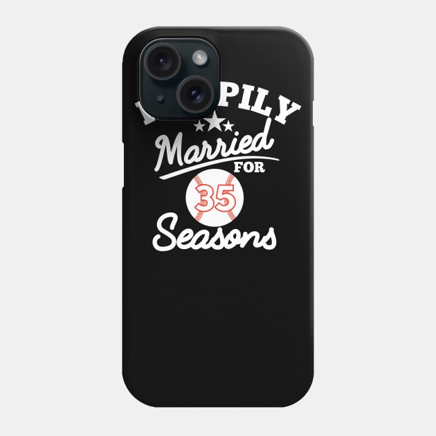 Happily married for 35 seasons, baseball couple gift Phone Case by RusticVintager