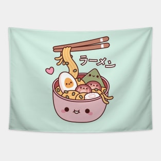 Kawaii Japanese Ramen Noodles Doodle Tapestry