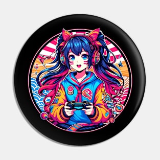 gamer girl cat like Pin