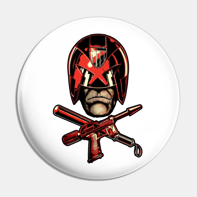 Dredd Helmet (Alt Print) Pin by Nerdology