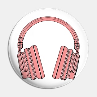 Pink headphones Pin