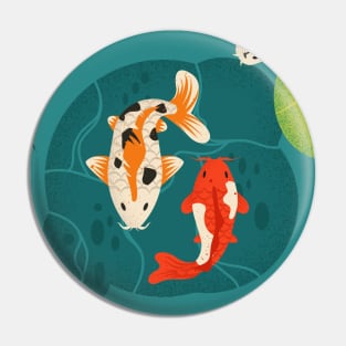 Koi Fish Pond Minimalist Pin
