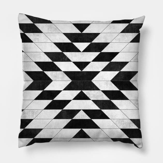 Urban Tribal Pattern No.15 - Aztec - White Concrete Pillow by ZoltanRatko