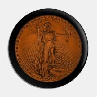 USA Liberty 1933 Coin in Orange Pin