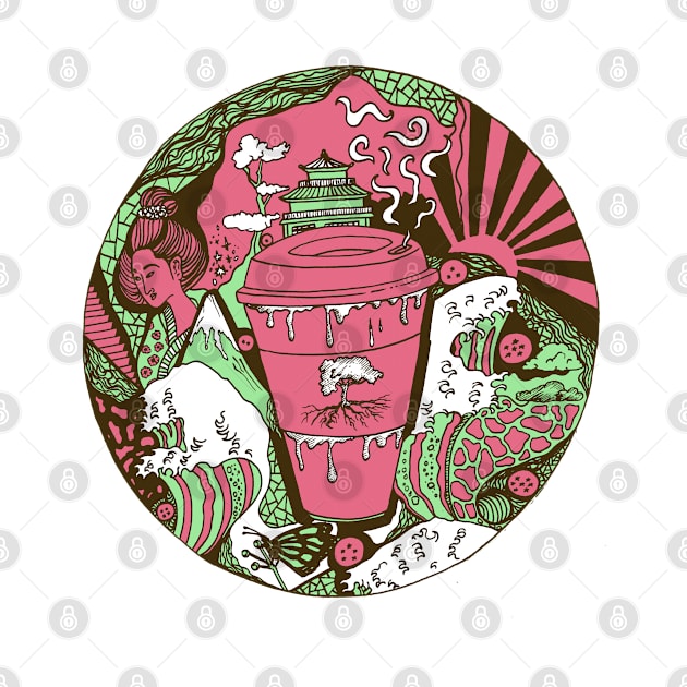 Pink and Mint Coffee In Japan by kenallouis