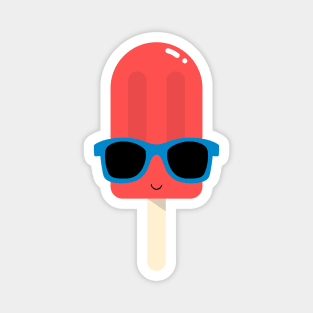 Red Ice Pop Wearing Blue Sunglasses Magnet