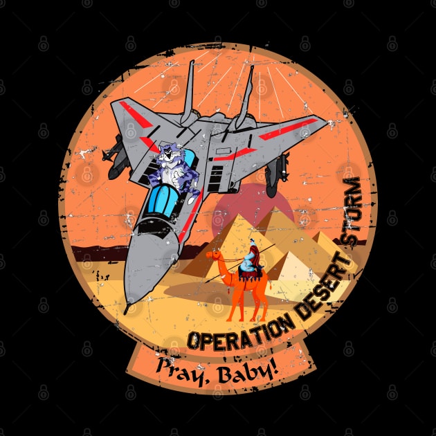 F-14 Tomcat - Operation Desert Storm - Pray, Baby! - Grunge Style by TomcatGypsy