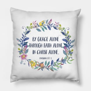 By Grace Alone Christian Quote Pillow