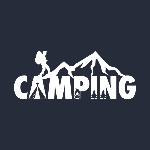 I Love Camping Vacation Mode Hiking Kayaking Fans by klimentina