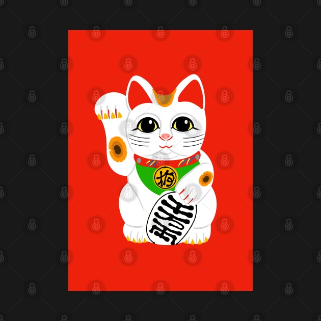 Lucky Chinese Waving Cat ( Red Version ) by AdamRegester