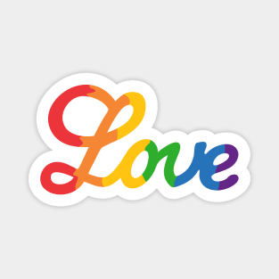 Rainbow Love Handwritten text Magnet