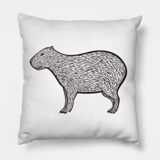 Capybara Ink Art - light colors Pillow